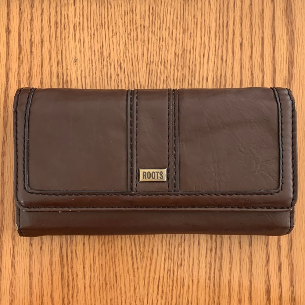 Roots brown Trifold clutch/wallet